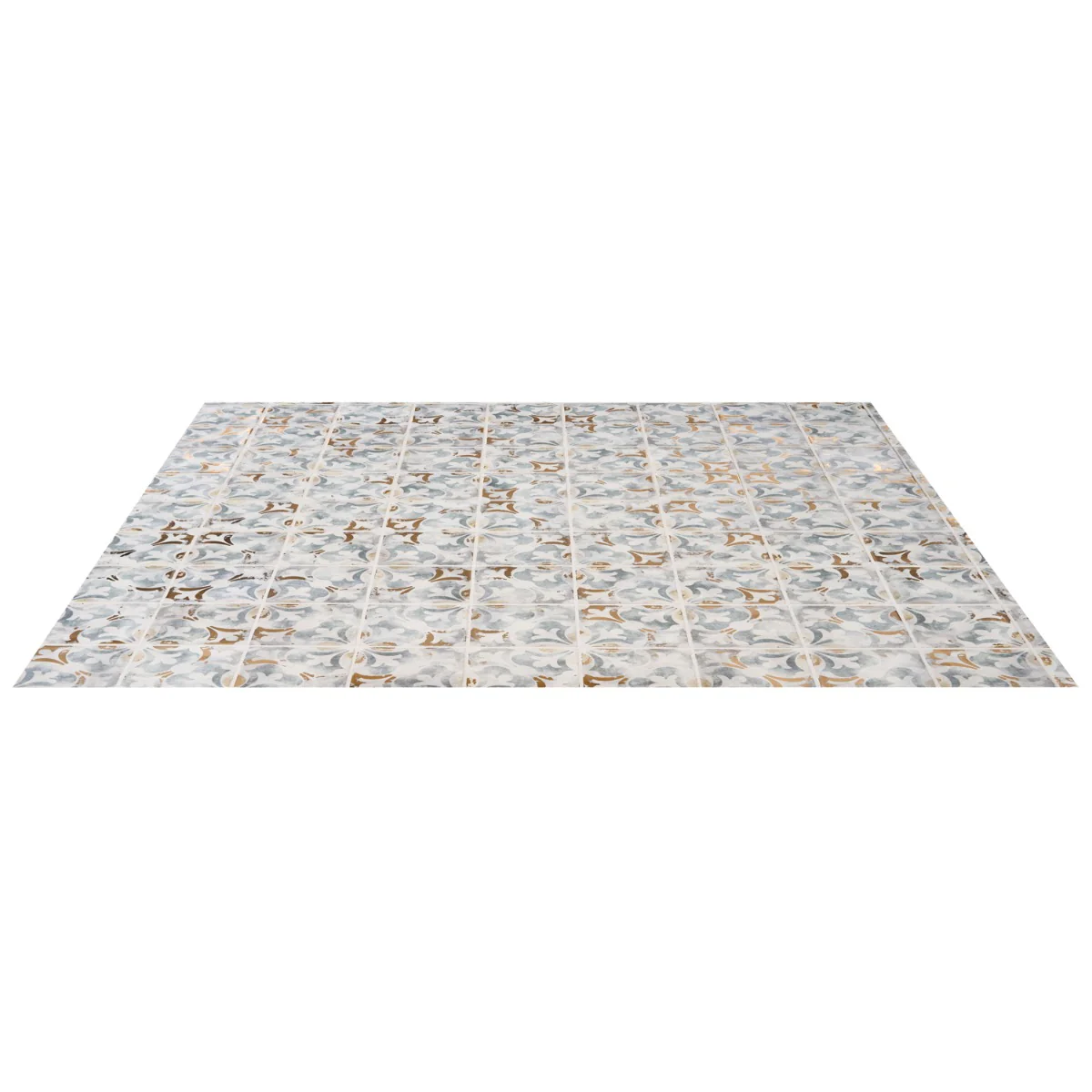 Talia Bossa Blue Gray Ceramic Tile with Gold Accents, 5x5 Matte Finish - Image 9