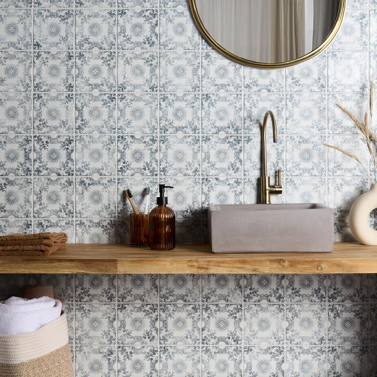 Talia Cala Blue 5x5 Matte Ceramic Tile by Paula Purroy - Image 2