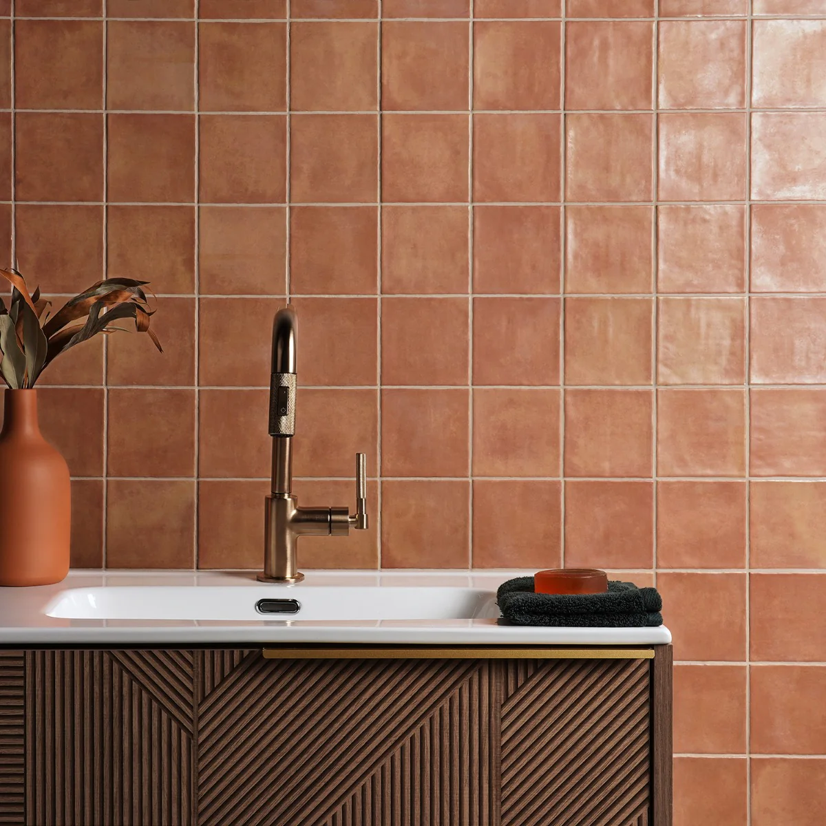 Paula Purroy Talia Terracotta 5x5 Matte Ceramic Tile - Lux Tile - Image 2