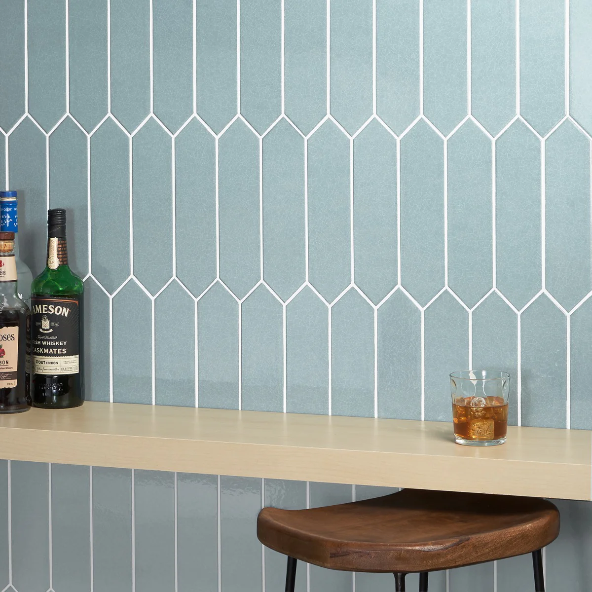 Tehama Crackled Blue 3x12 Ceramic Tile - Lux Tile