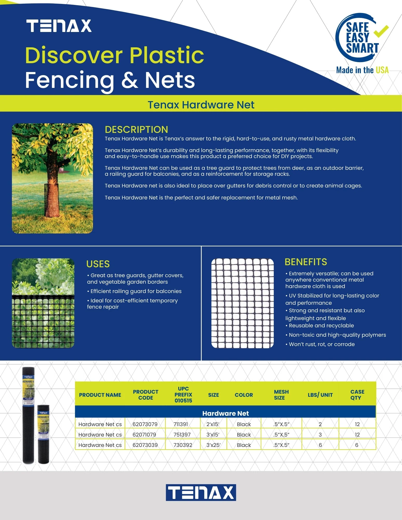 Tenax Black HDPE Hardware Cloth Rolled Fencing 15ft x 3ft - 1/2-inch Mesh - Image 9