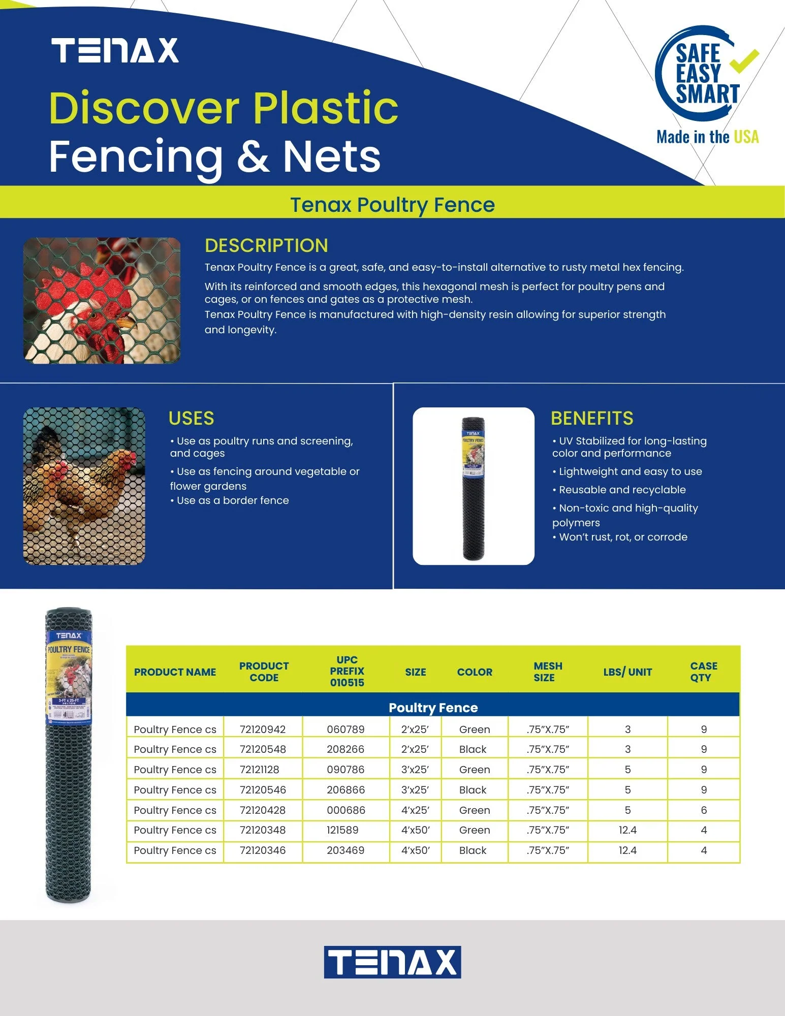Tenax Green HDPE Chicken Wire Rolled Fencing 25-ft x 3-ft - Image 8