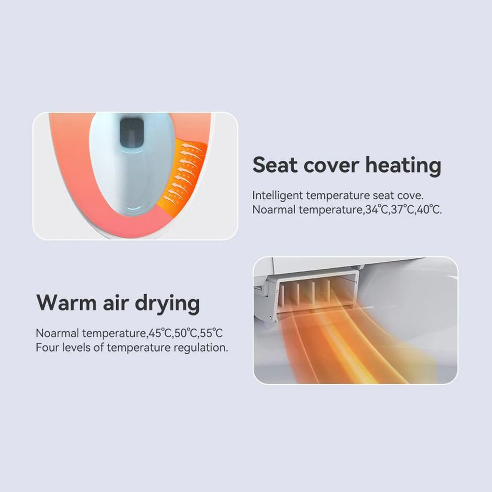 Tenleaf Elongated Smart Bidet Toilet with Heated Seat and Auto Open/Close | 1.32 GPF - Image 7