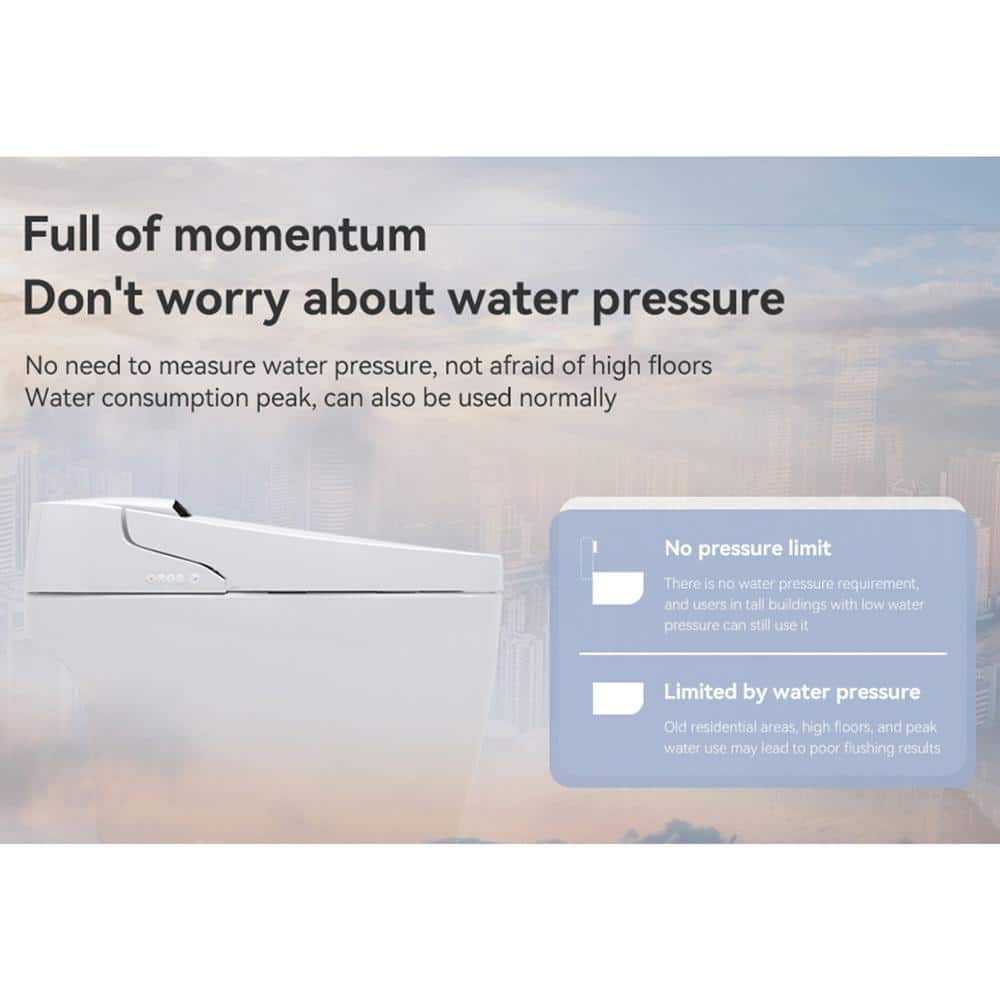 Tenleaf Elongated Smart Bidet Toilet with Heated Seat and Auto Open/Close | 1.32 GPF - Image 8