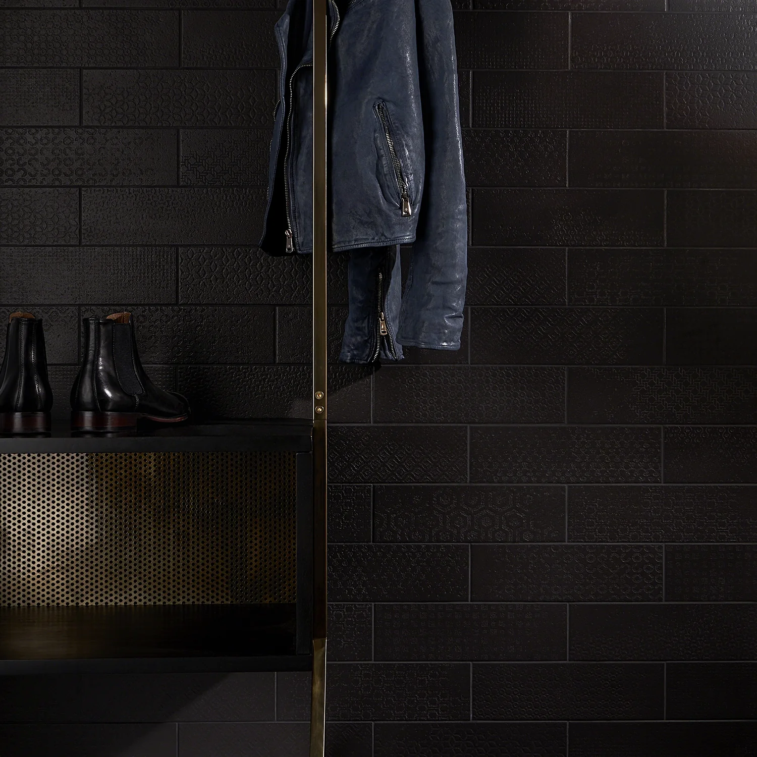 Tessuto Carbone Matte Black 4x12 Porcelain Subway Tile - Image 6