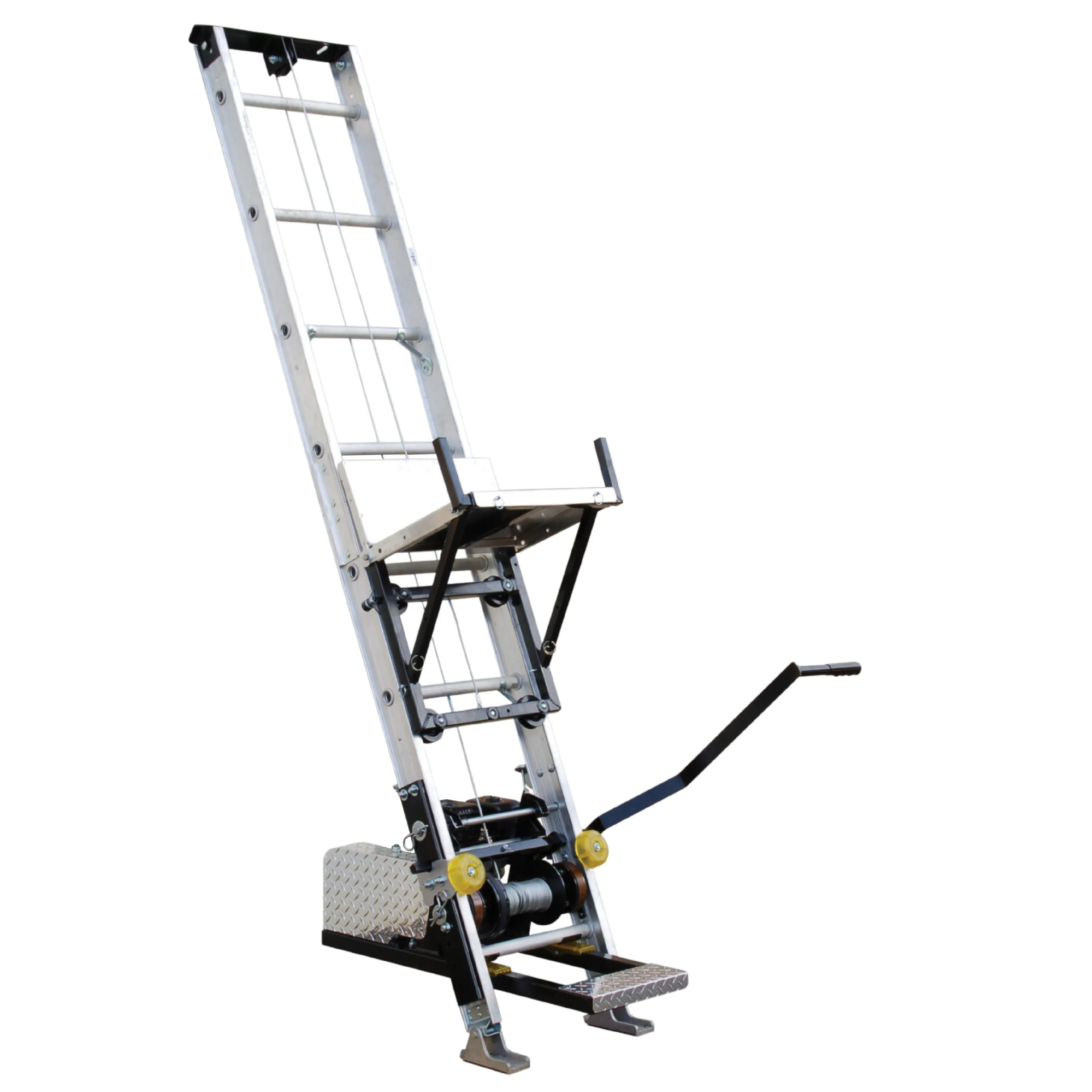 Tie Down TranzPorter TP250 Electric Roofing Platform Ladder Hoist, 44‑ft Reach, 250‑lb Capacity