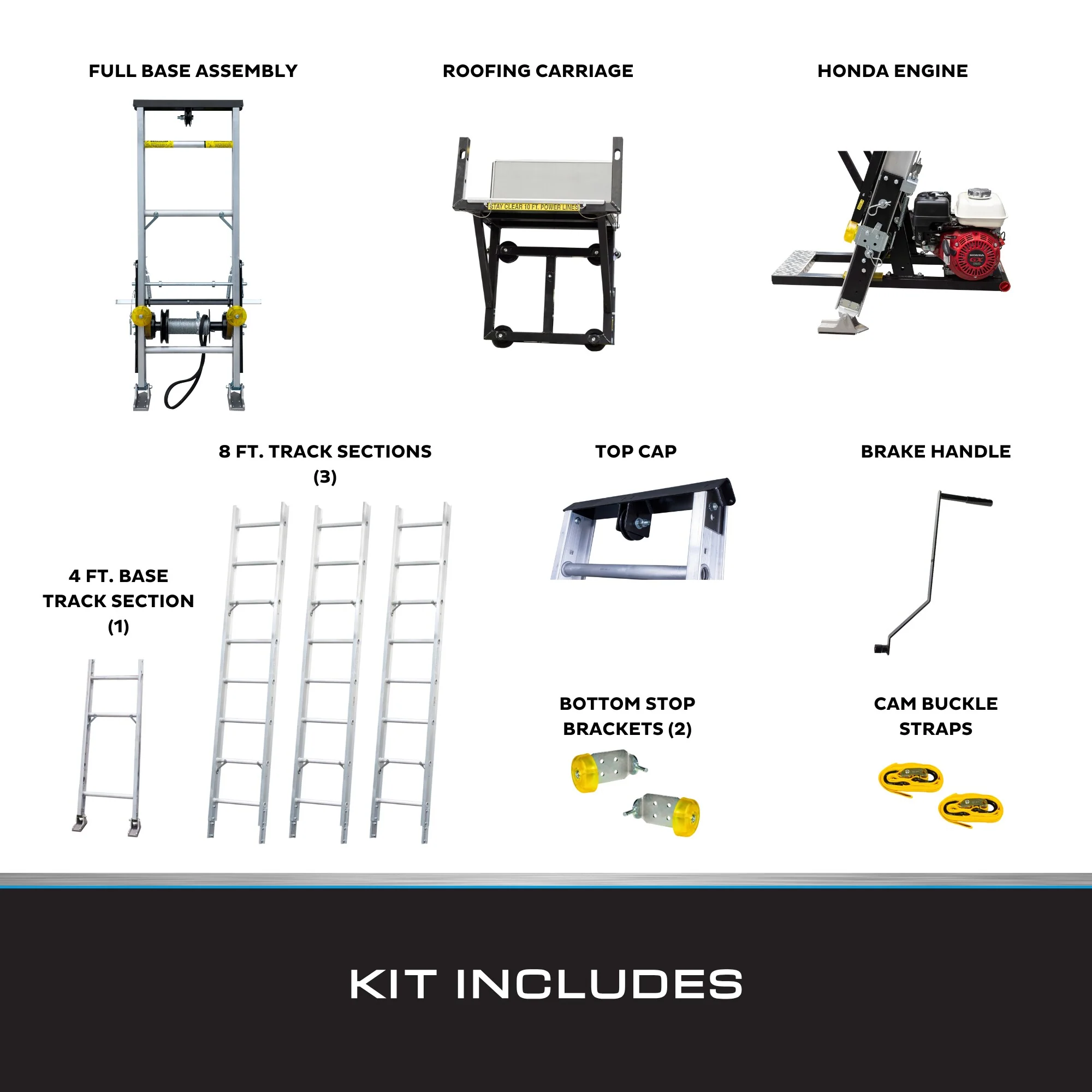 Tie Down TranzPorter TP250 Roofing Platform Ladder Hoist with Honda Engine, 44-ft Reach, 250-lb Capacity - Image 7