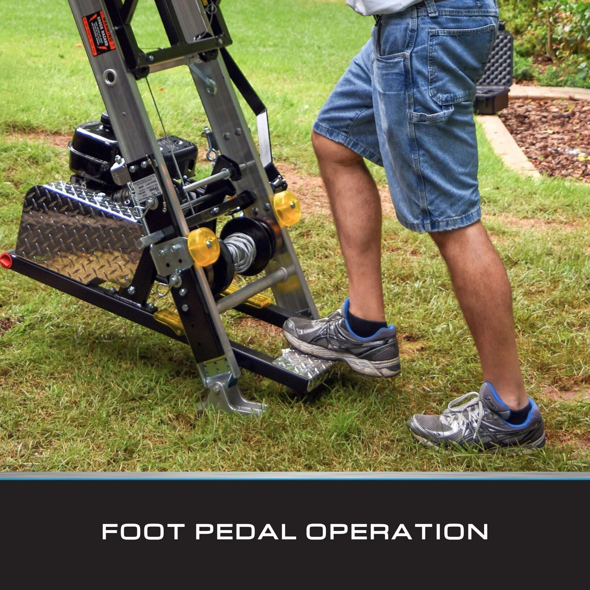 Tie Down TranzPorter TP400 Roofing Platform Ladder Hoist with Lifan Gas Engine, 28-ft Track, 400-lb Capacity - Image 8