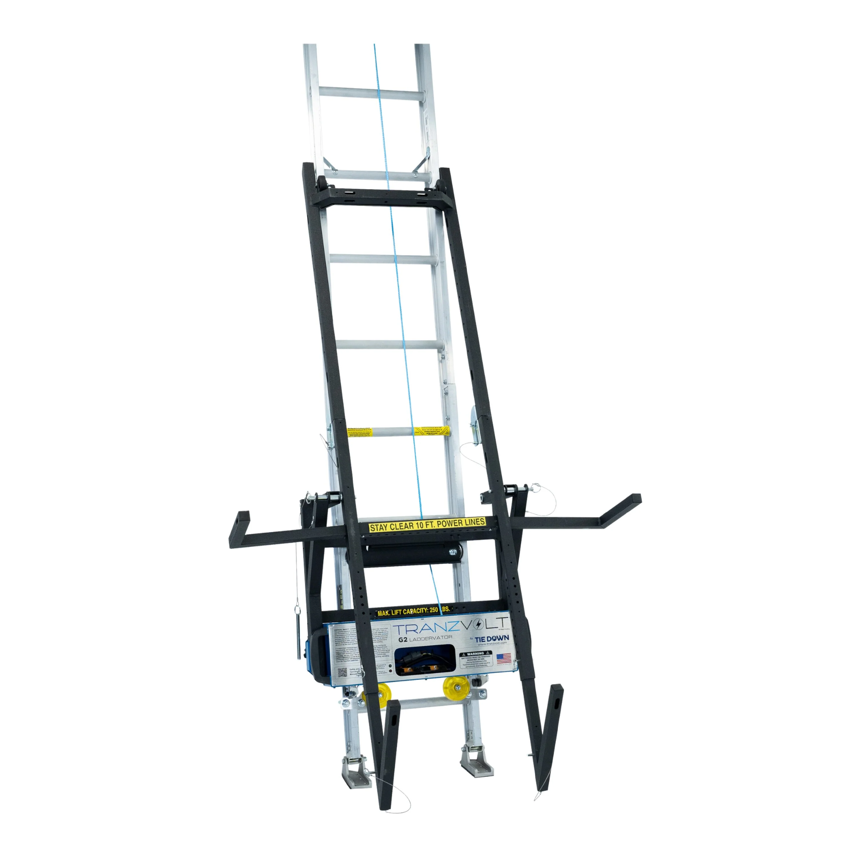 Tie Down TranzVolt G2 Solar Tilt Platform Pro Kit, Milwaukee 18V — Ladder Hoist, 44-ft Reach, 250-lb Capacity