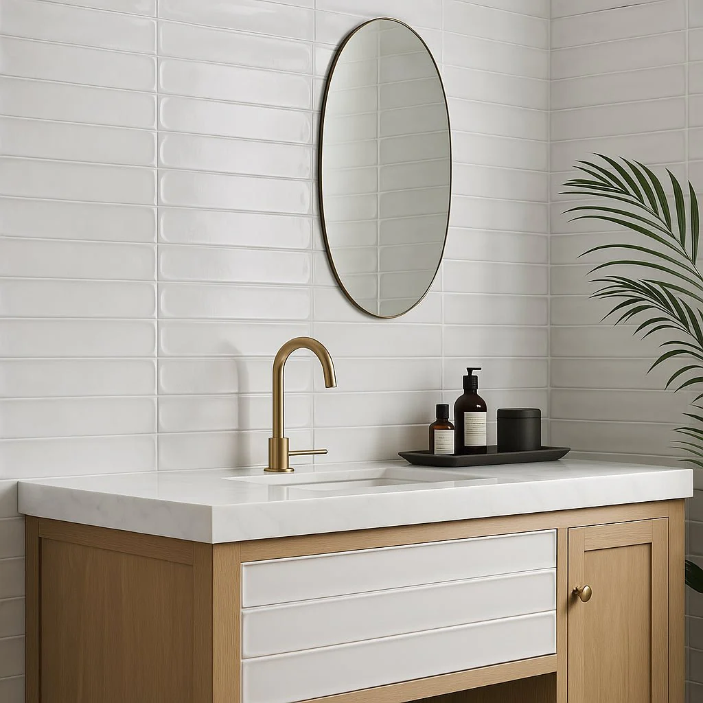 ArtBlock Bianco White 4x16 Glossy Porcelain Tile by Stacy Garcia - Image 10