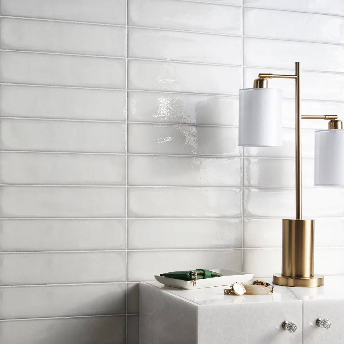 ArtBlock Bianco White 4x16 Glossy Porcelain Tile by Stacy Garcia - Image 5