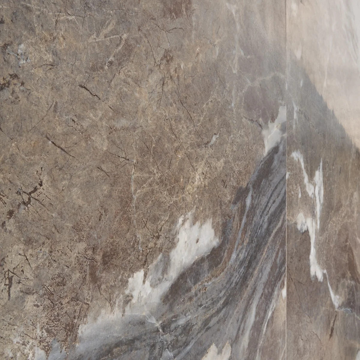 Tilebar Autograph Espresso Brown 48x48 Marble Look Satin Porcelain Tile - Image 5