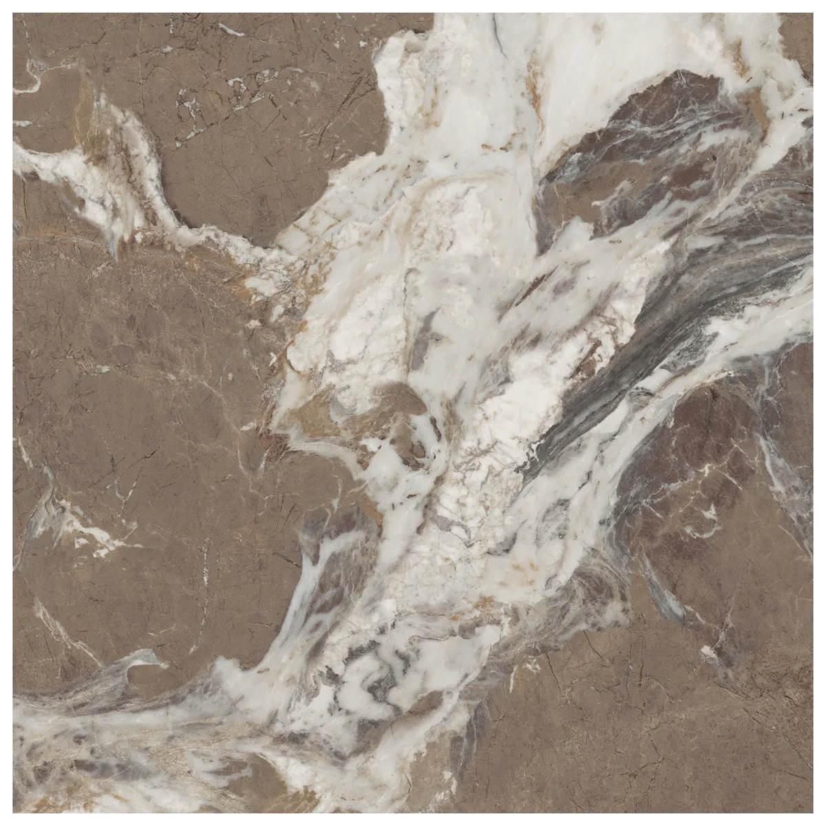 Tilebar Autograph Espresso Brown 48x48 Marble Look Satin Porcelain Tile - Image 7