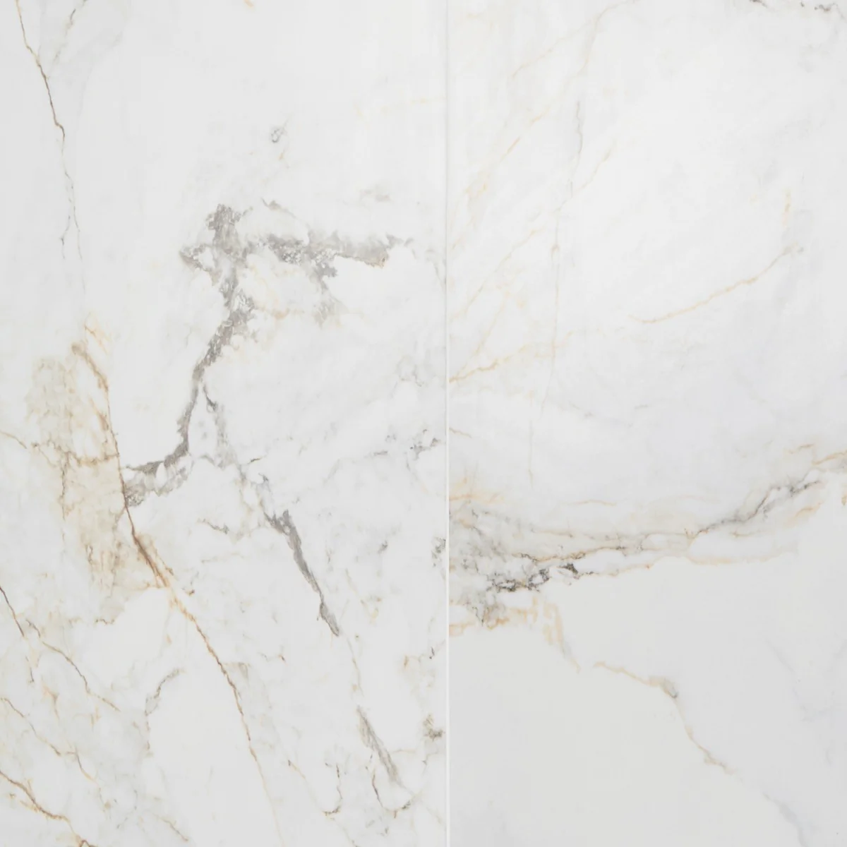 Tilebar Calacatta Macchia White Gold 48x48 Marble Look Matte Porcelain Tile - Image 3
