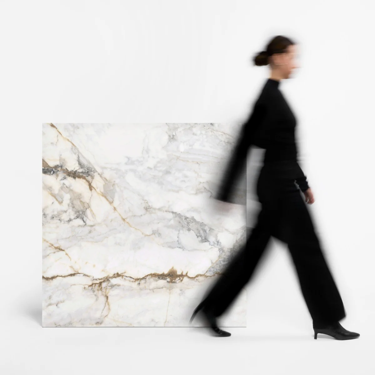 Tilebar Calacatta Macchia White Gold 48x48 Marble Look Matte Porcelain Tile - Image 4
