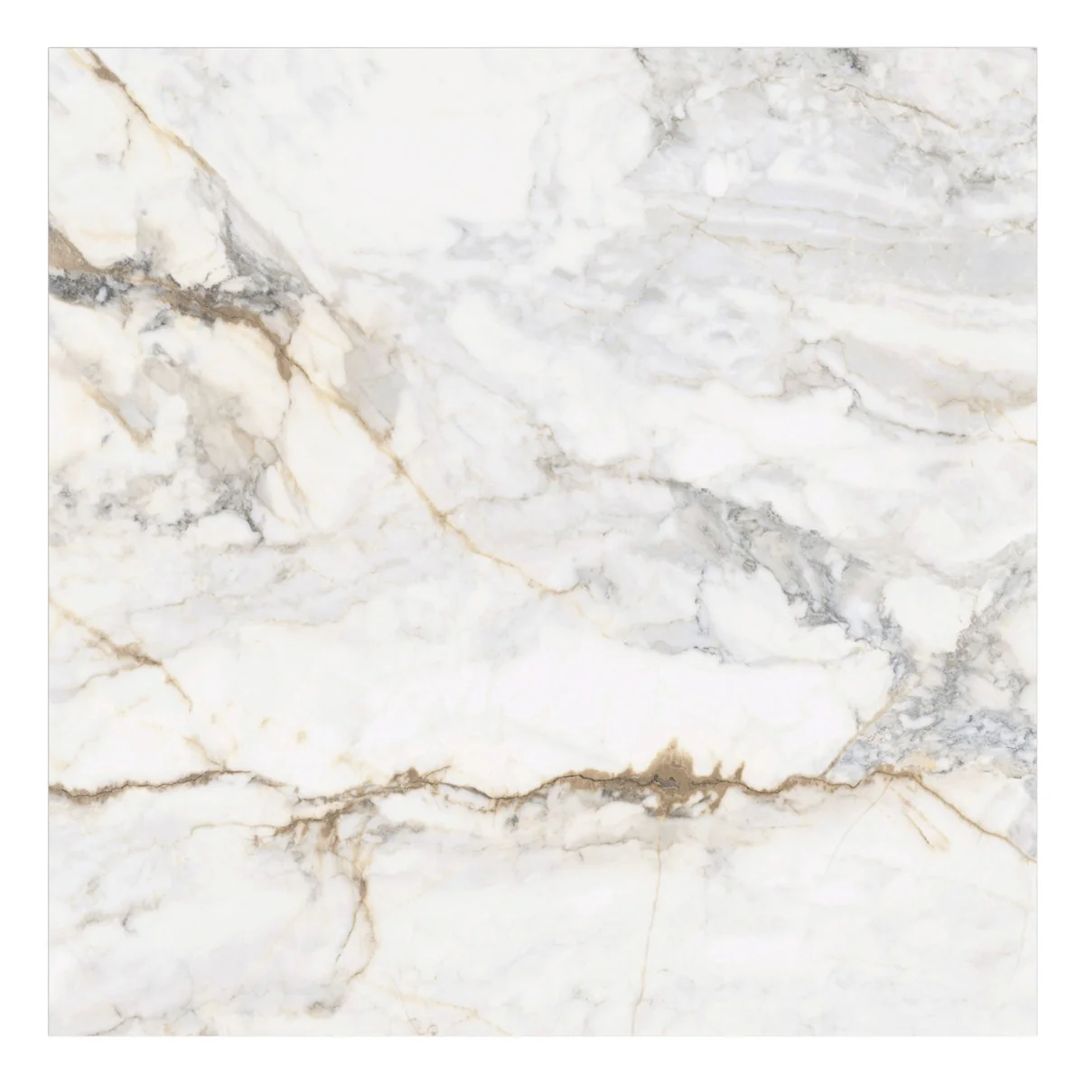 Tilebar Calacatta Macchia White Gold 48x48 Marble Look Matte Porcelain Tile - Image 5