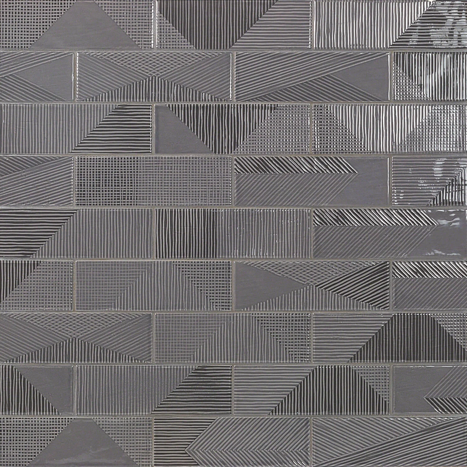 Tilebar Enigma Graphite Gray 2x8 Polished Textured Ceramic Wall Tile - Image 3