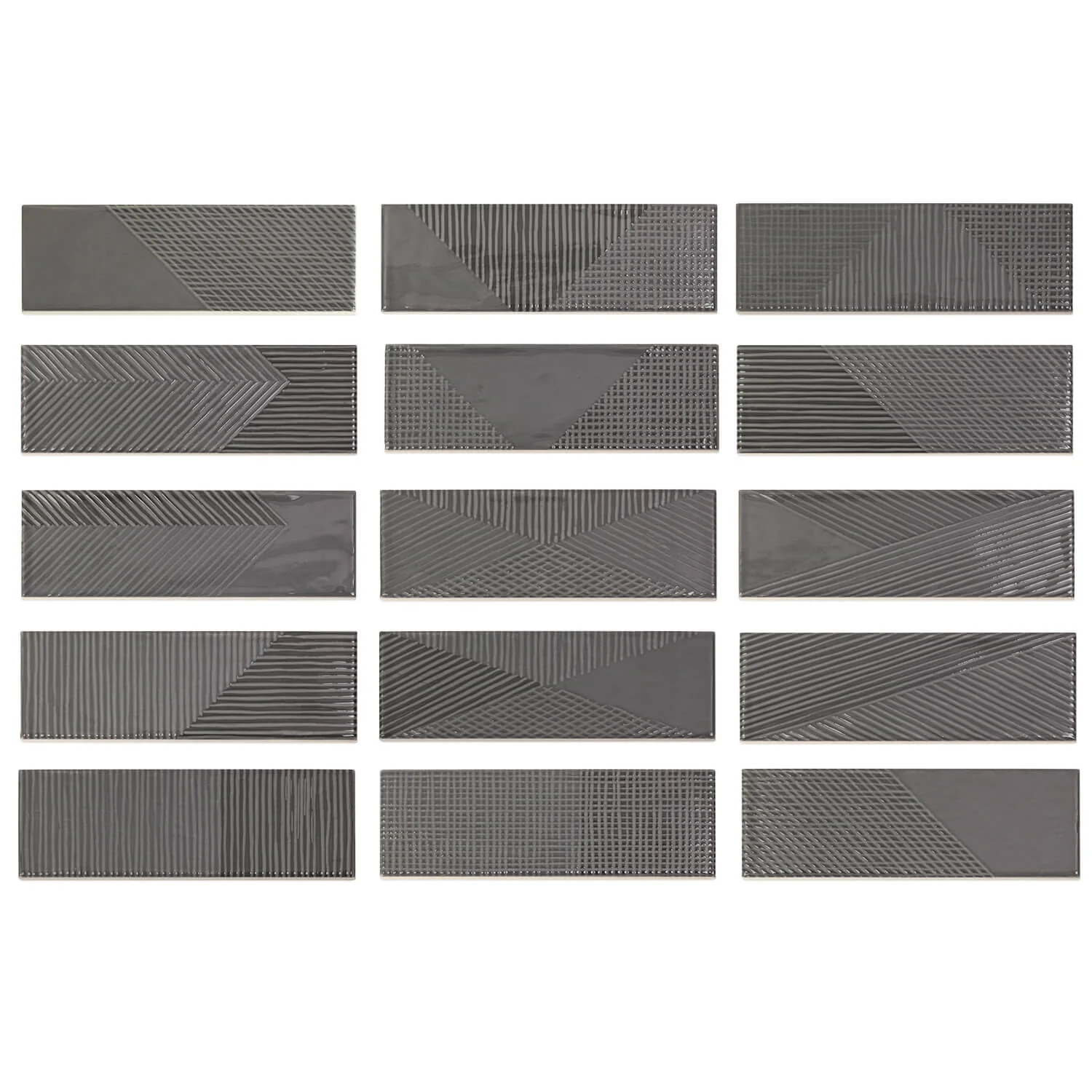 Tilebar Enigma Graphite Gray 2x8 Polished Textured Ceramic Wall Tile - Image 5
