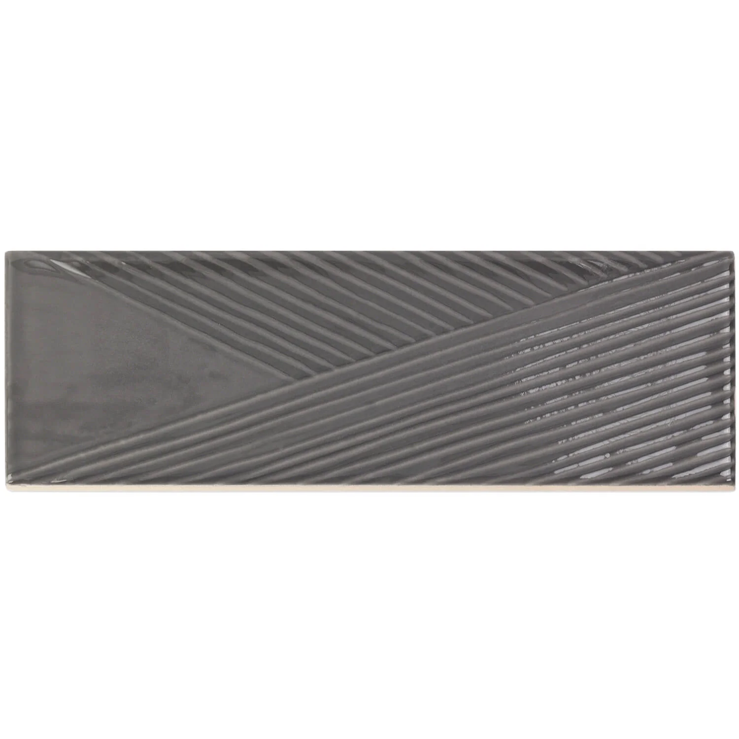 Tilebar Enigma Graphite Gray 2x8 Polished Textured Ceramic Wall Tile - Image 6