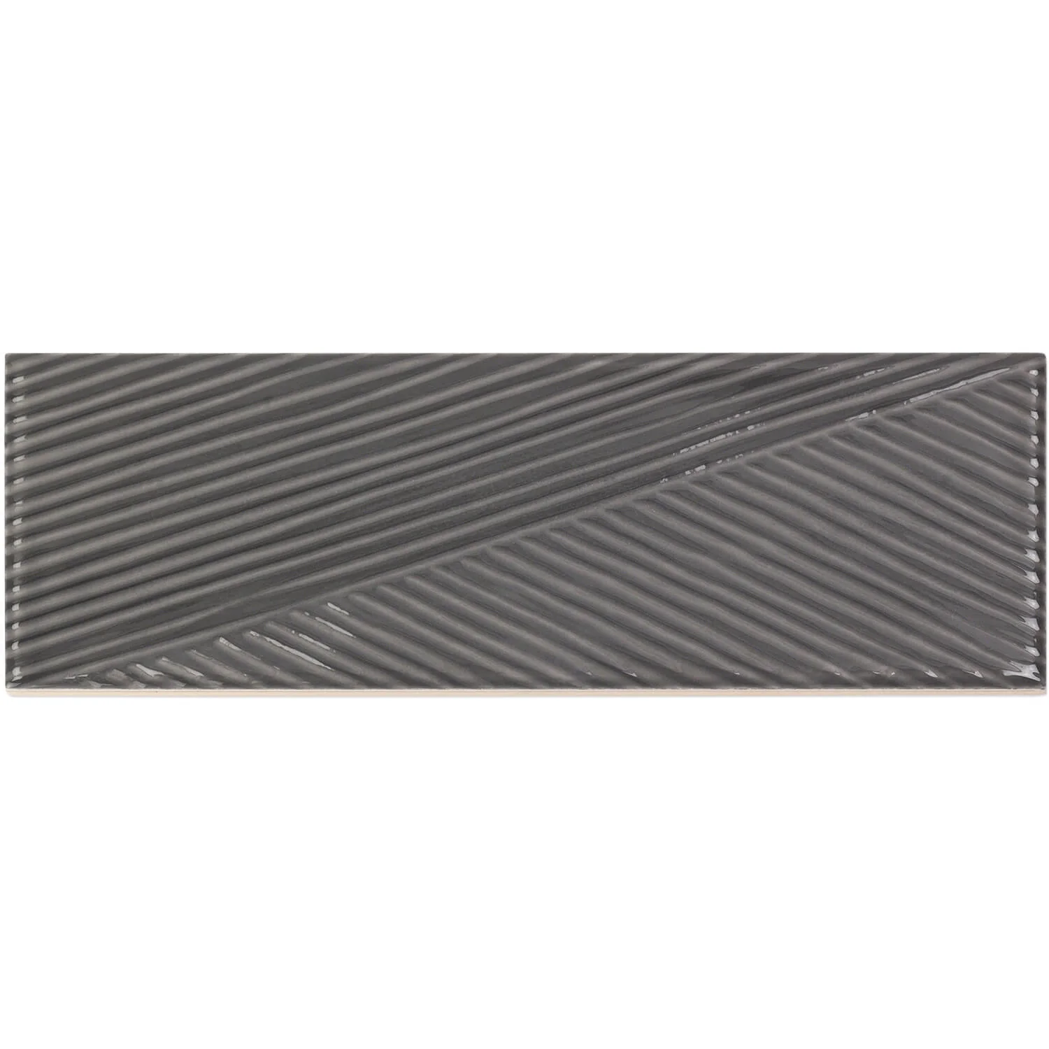 Tilebar Enigma Graphite Gray 2x8 Polished Textured Ceramic Wall Tile - Image 7