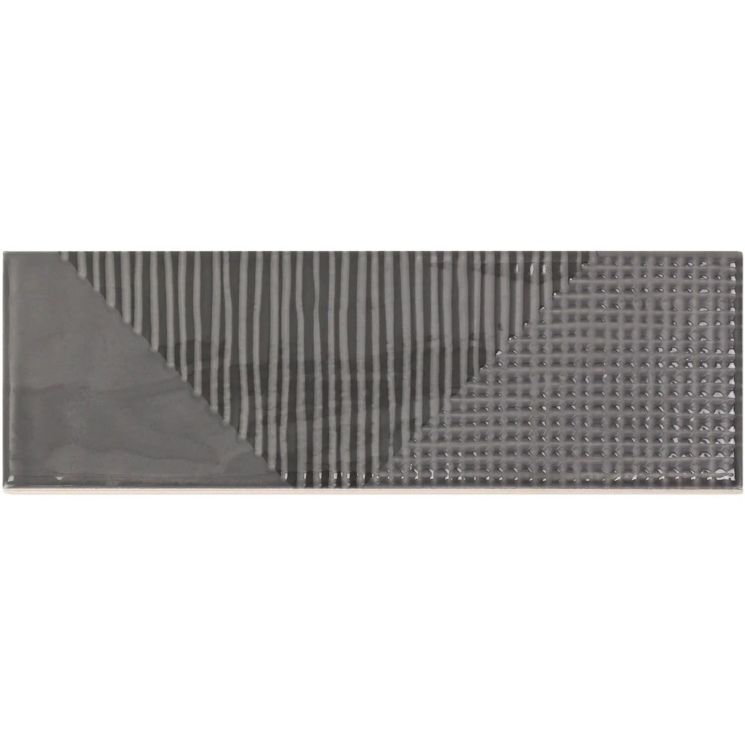 Tilebar Enigma Graphite Gray 2x8 Polished Textured Ceramic Wall Tile - Image 8