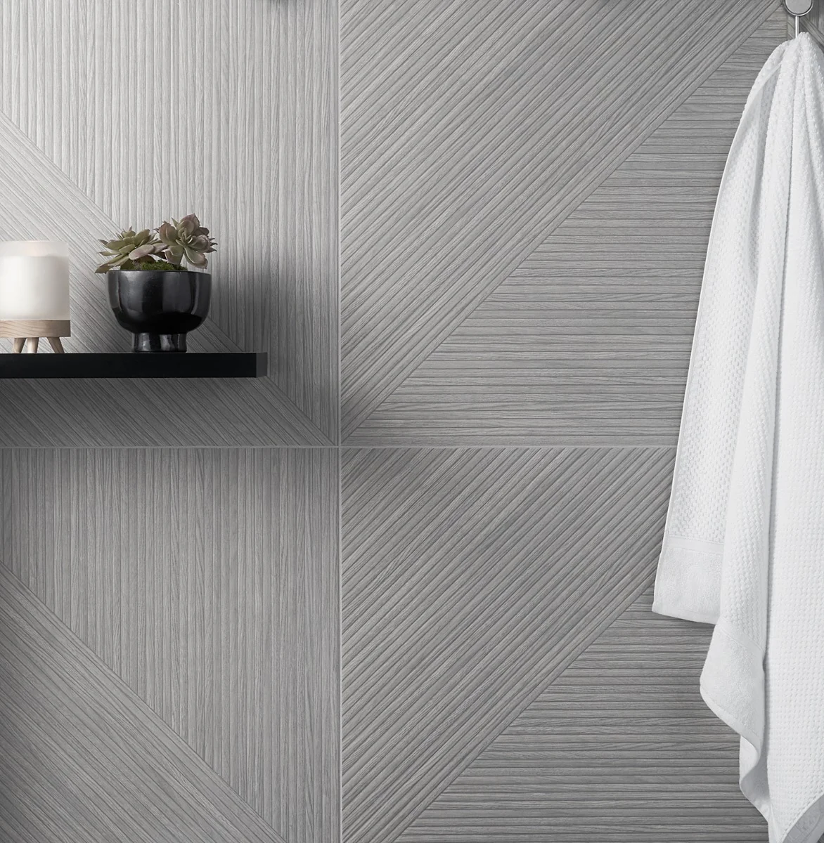 Tilebar Enso Gray 24x48 Ribbed Matte Fluted Porcelain Tile