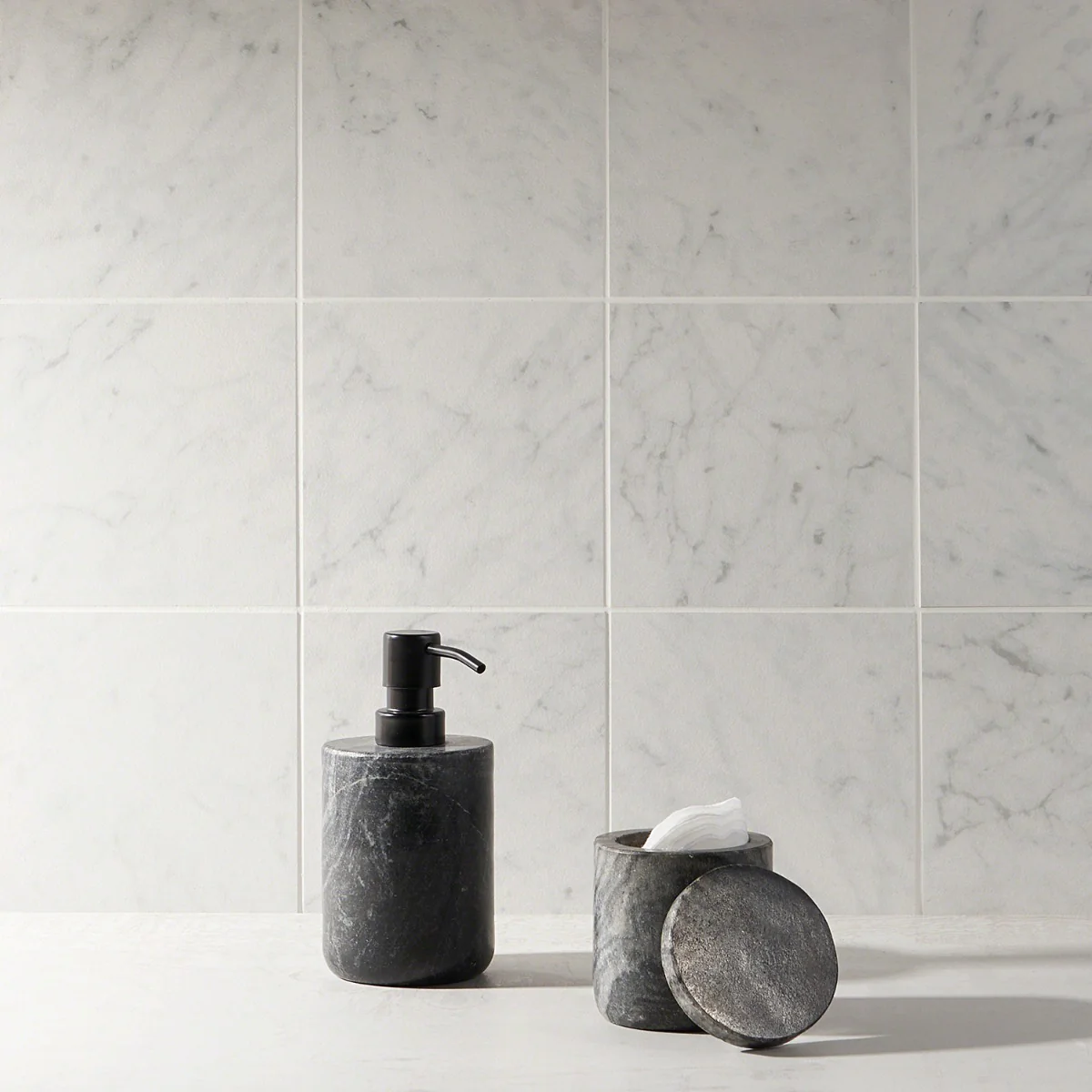 Lux Tile Bianco Gioia 6x6 Matte Porcelain Tile - Marble Look