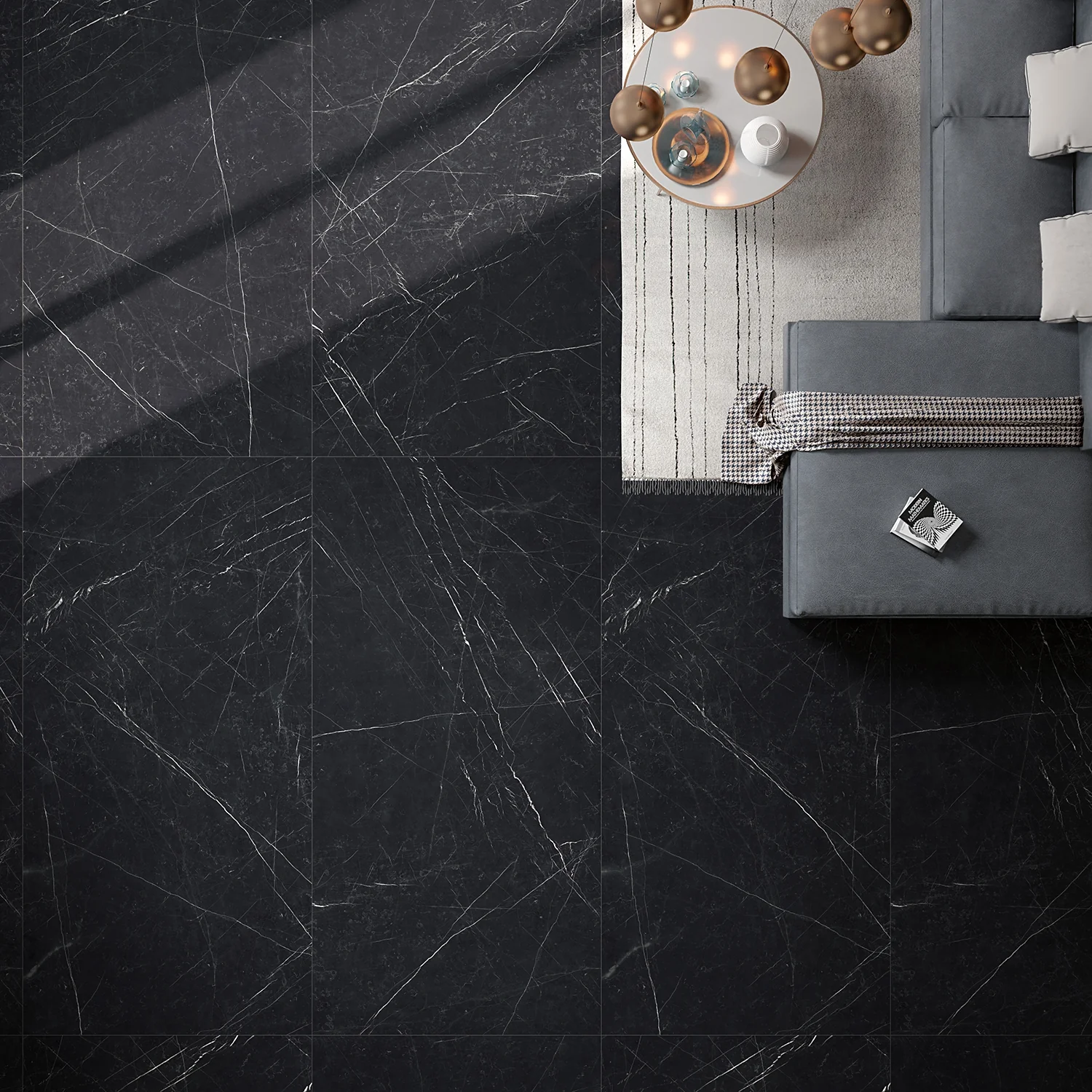 TileBarXL Marmi Slim Black Marquina 30x60 Polished Porcelain Slab - Image 2