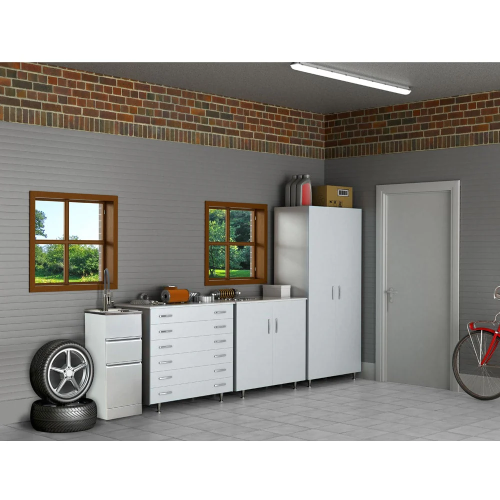 Transolid Freestanding Laundry Sink with Cabinet and Faucet - Gloss White - Image 2