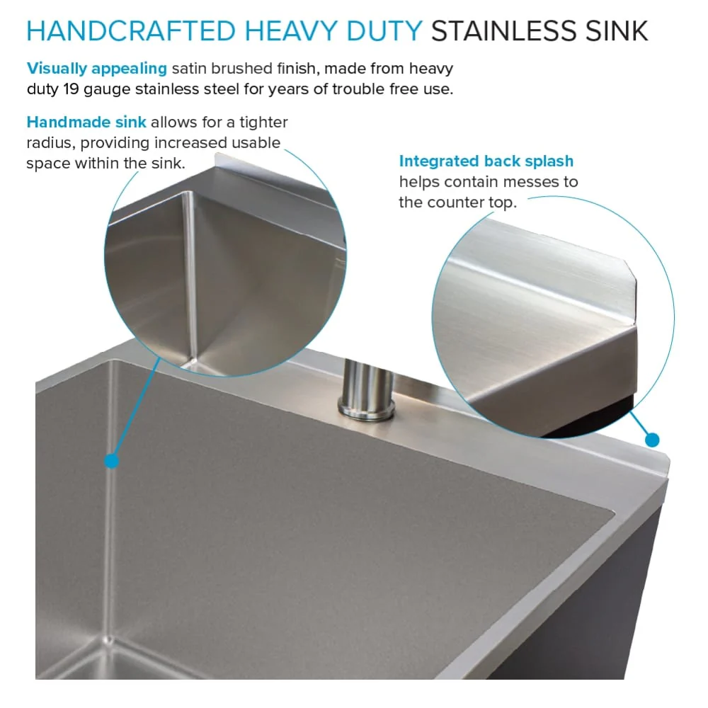 Transolid Matte Black Freestanding Laundry Sink with Cabinet and Faucet - Image 13