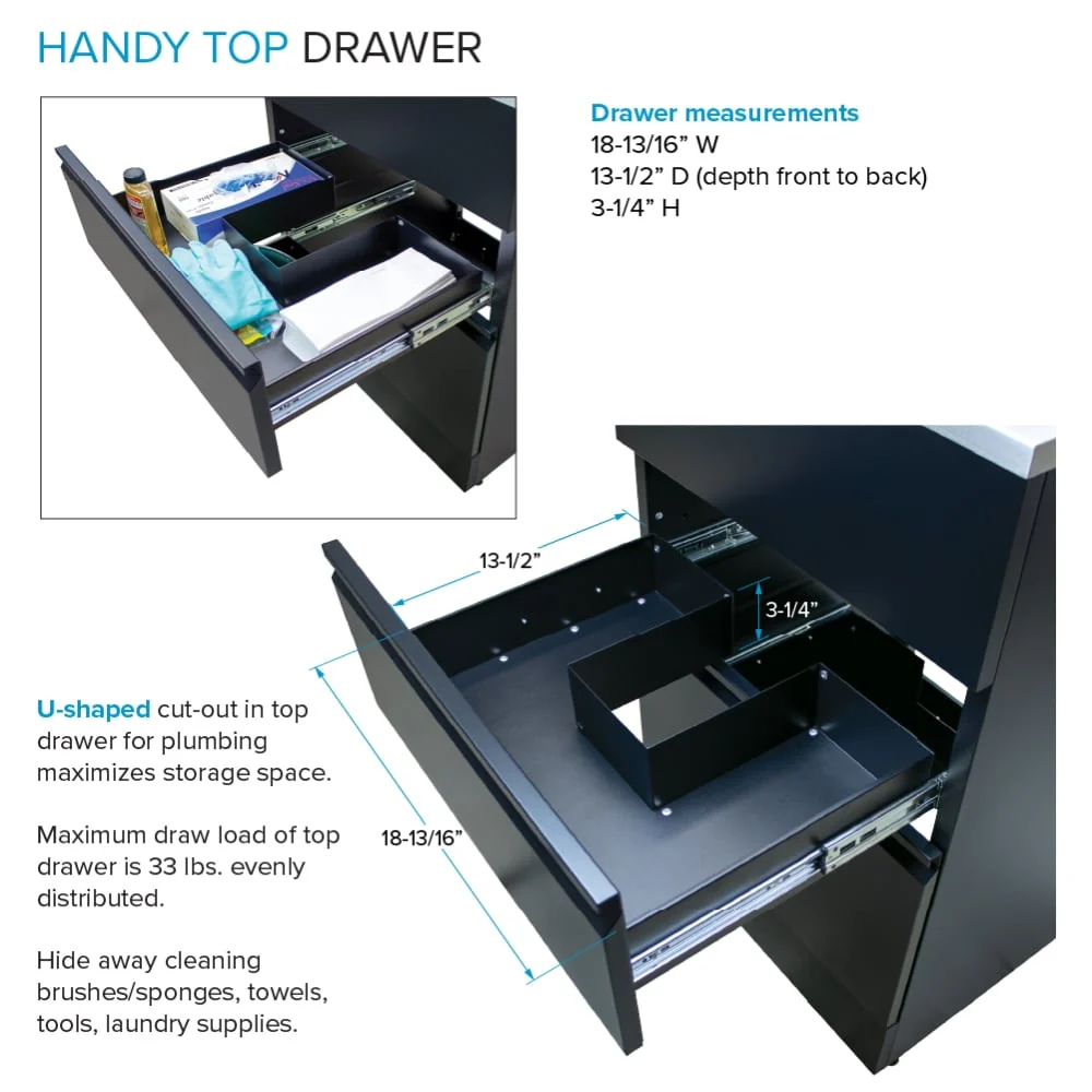 Transolid Matte Black Freestanding Laundry Sink with Cabinet and Faucet - Image 6