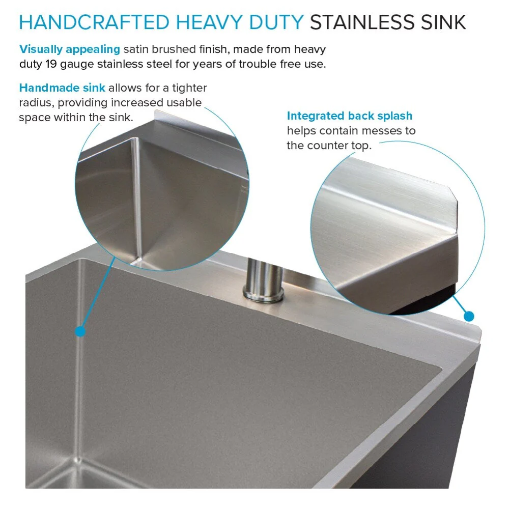 Transolid Matte Black Freestanding Laundry Sink with Cabinet and Faucet - Image 8