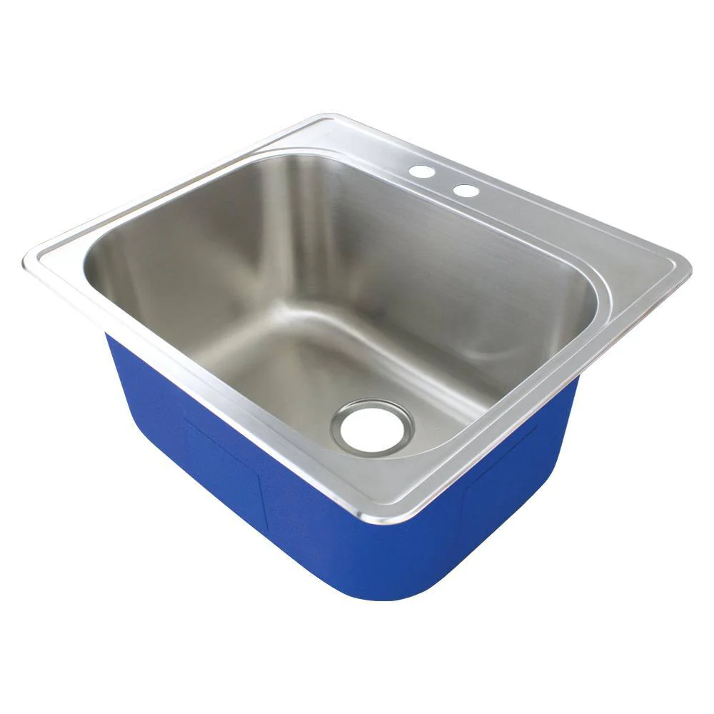 Transolid Meridian 25" x 22" x 12" Stainless Steel Drop-In Laundry Utility Sink Kit - Image 8