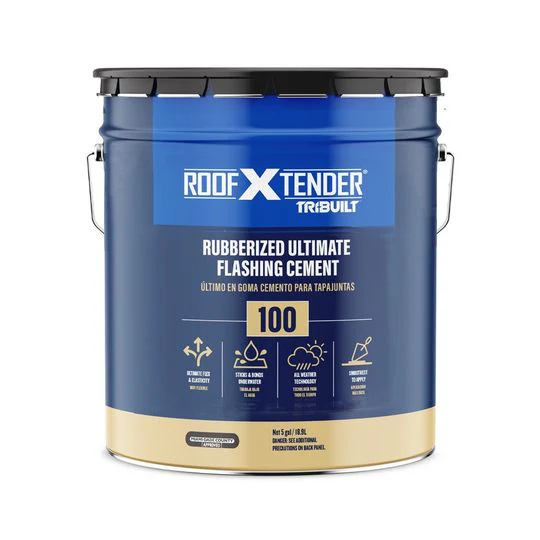 TRI-BUILT ROOF X TENDER 100 Rubberized Ultimate Flashing Cement – 5 Gallon Pail