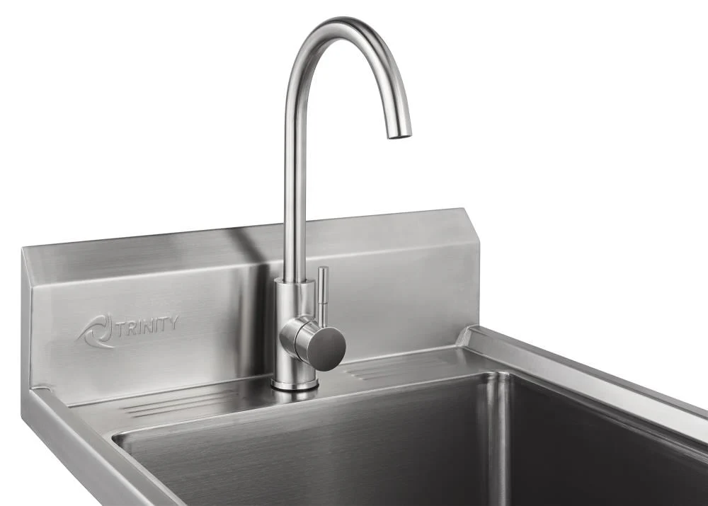 TRINITY 304 Grade Stainless Steel Freestanding Utility Tub with Faucet - Image 4
