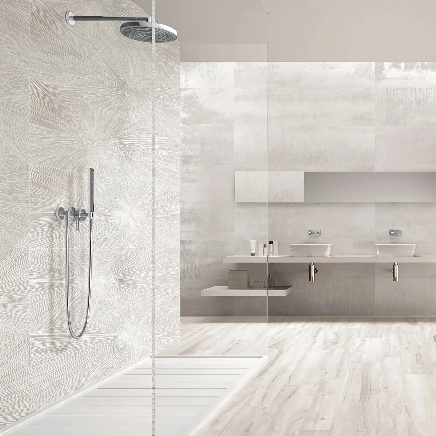 Twilight Star White 12x48 Metal Look Glazed Porcelain Tile - Lux Tile - Image 5