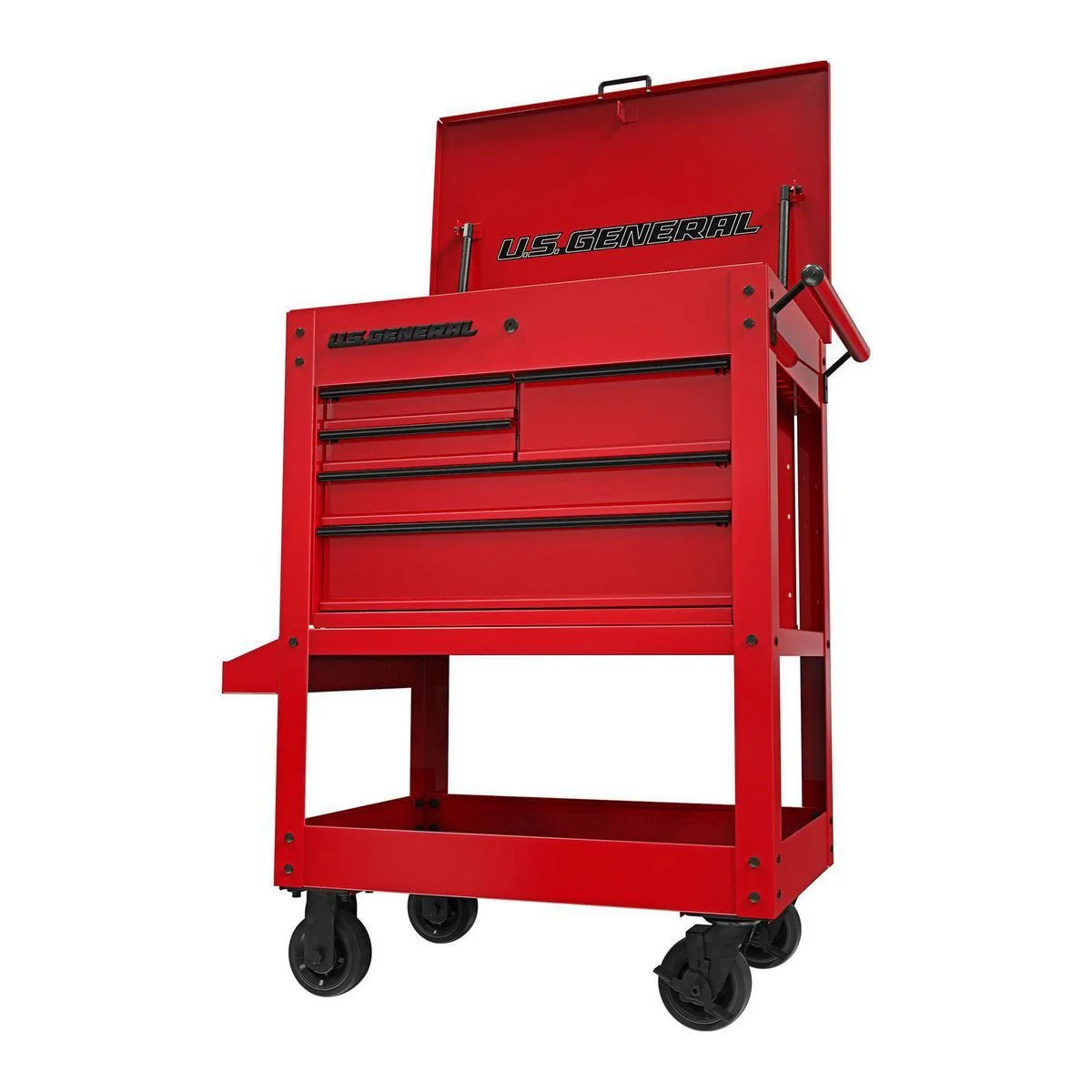 U.S. General 30 in. 5-Drawer Red Mechanic's Cart