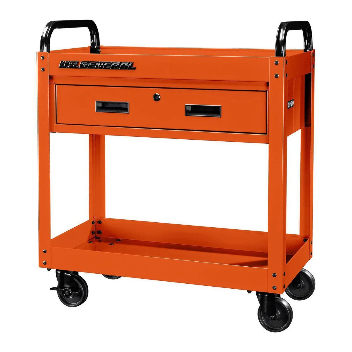 U.S. GENERAL 30 in. Service Cart with Drawer, Orange