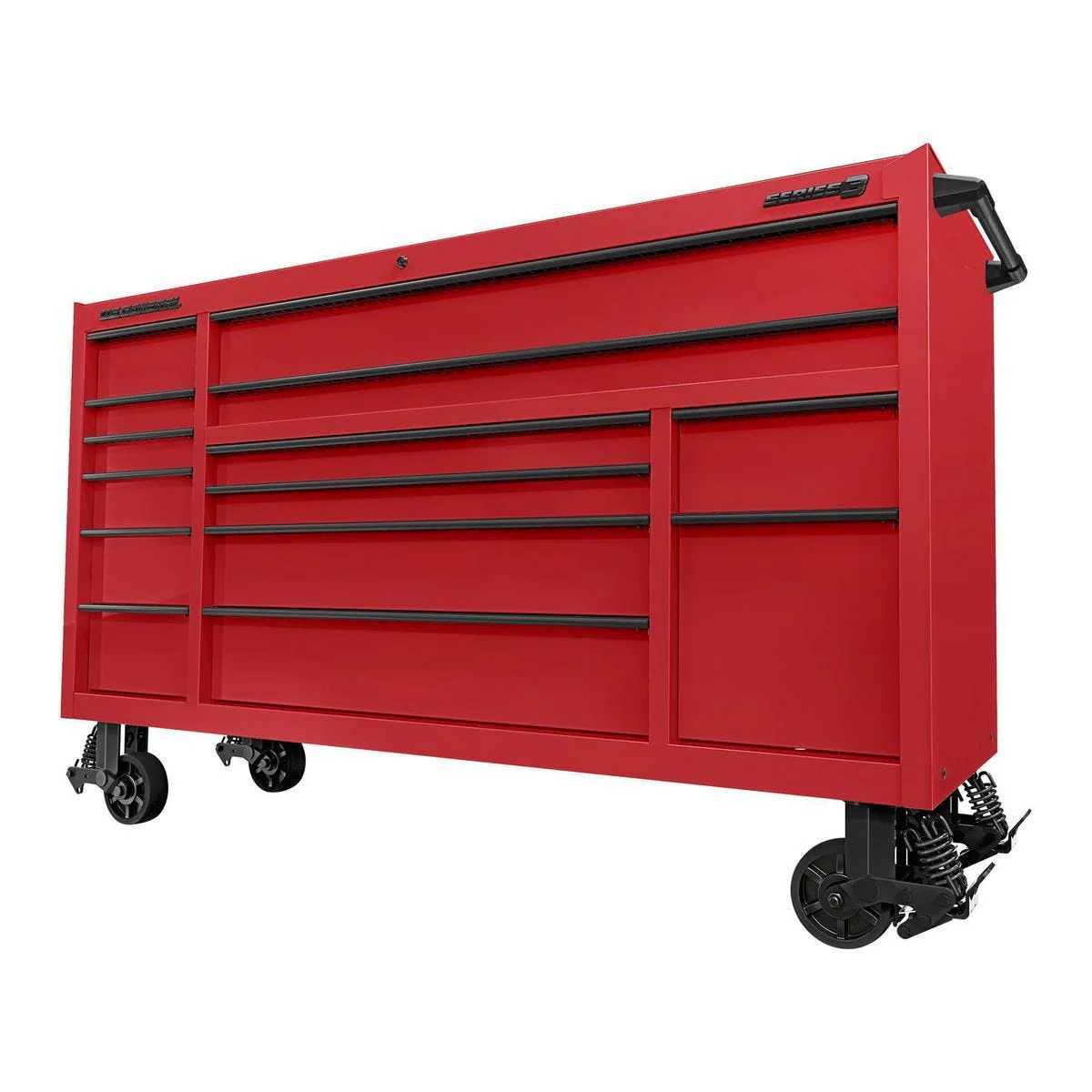 U.S. GENERAL 72 in. x 22 in. Triple-Bank Roll Cab, Series 3, Red