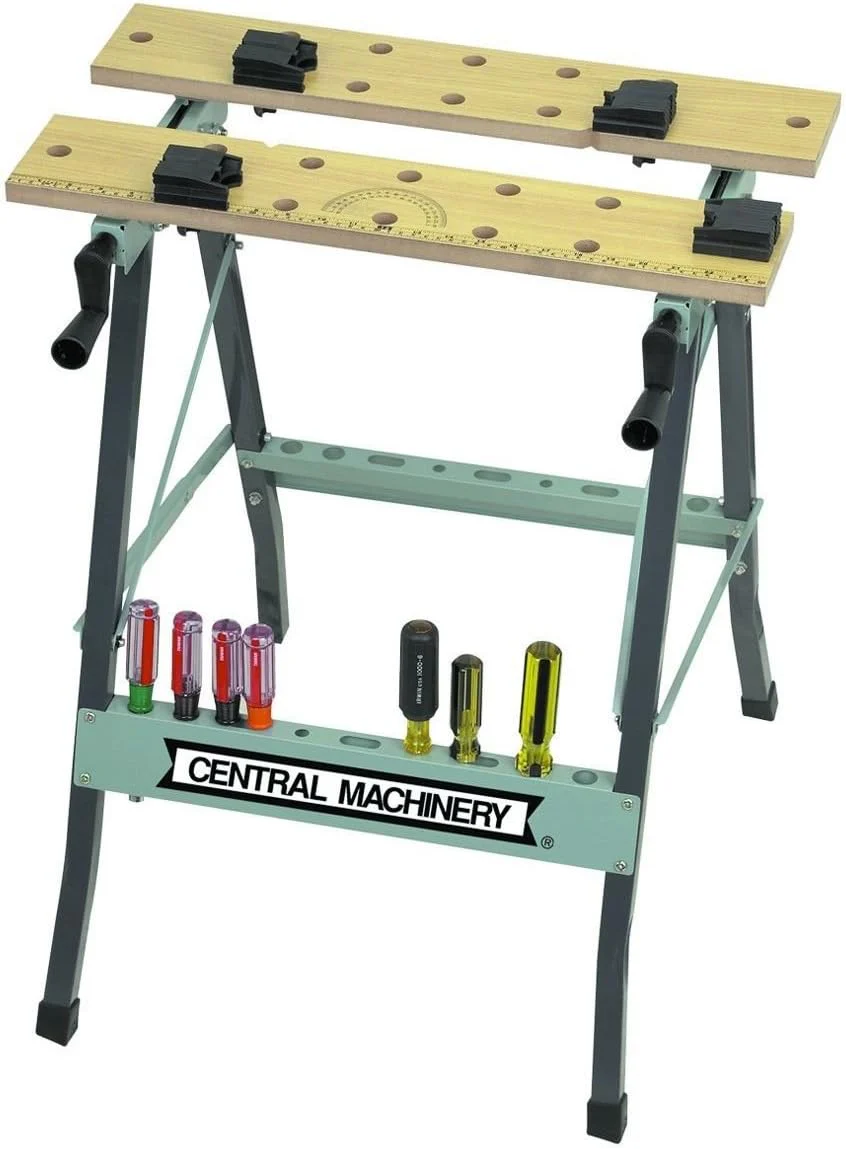 U.S. General Folding Clamping Workbench with Movable Pegs