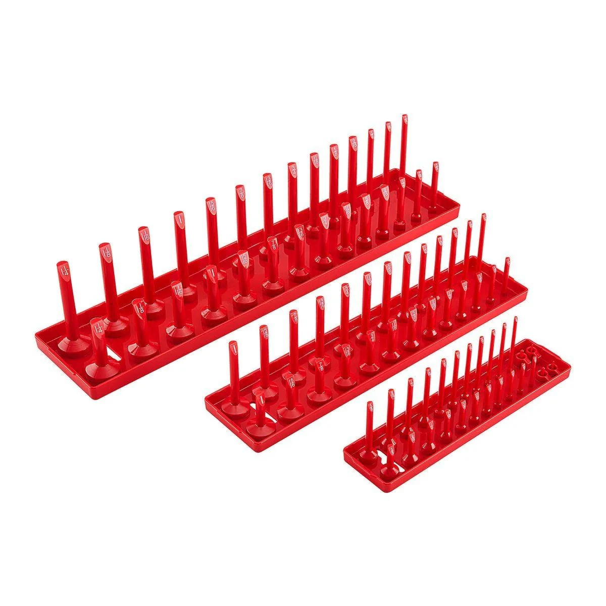 U.S. GENERAL Peg-Type SAE Socket Tray, 3-Piece, Red