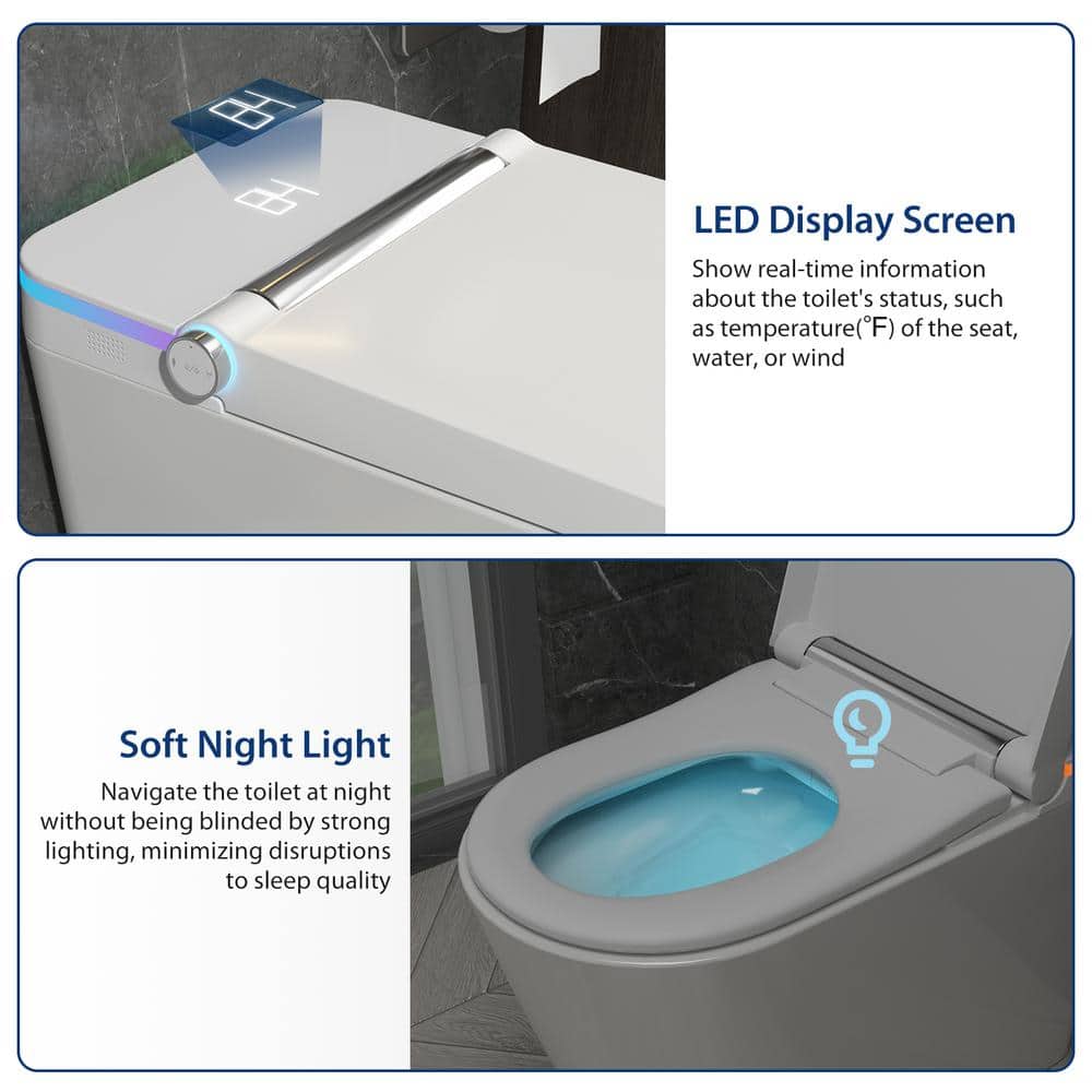 Unbranded 1.28 GPF Smart Bidet Toilet with Heated Seat - Image 6