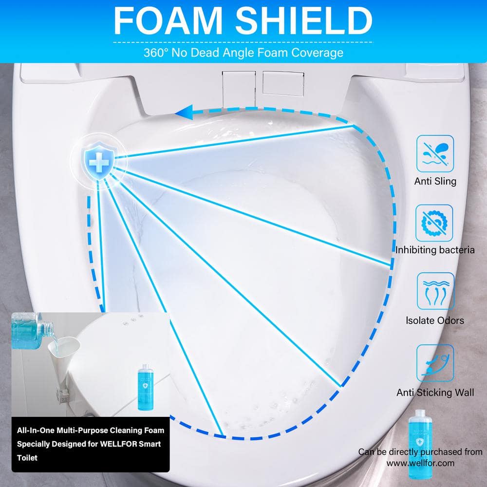 Unbranded ADA Compliant Smart Bidet Toilet - Dual Flush, Remote Control, White - Image 4