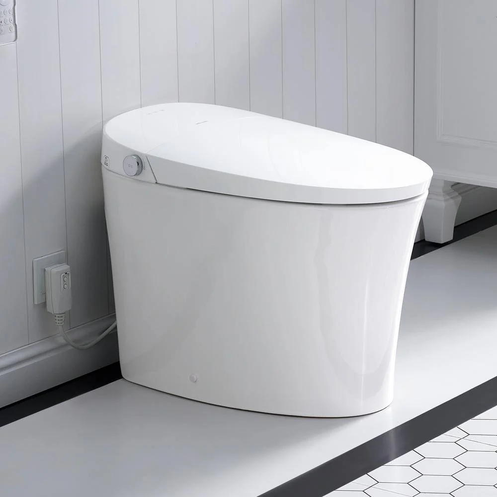 Unbranded ADA Compliant Smart Bidet Toilet - Dual Flush, Remote Control, White - Image 9