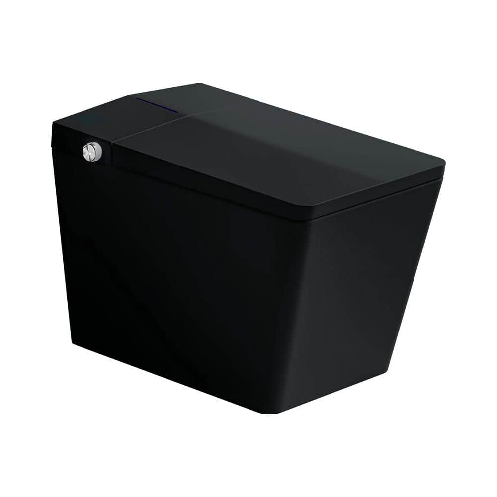 Unbranded Black Square Bidet Toilet with Heated Seat and Remote