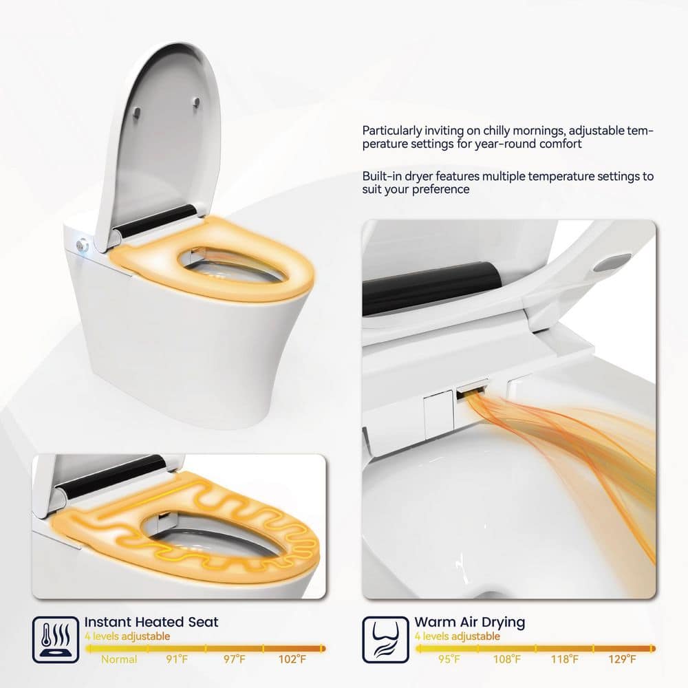 Unbranded Elongated Luxury Smart Bidet Toilet with Heated Seat & Automatic Flush - Image 4
