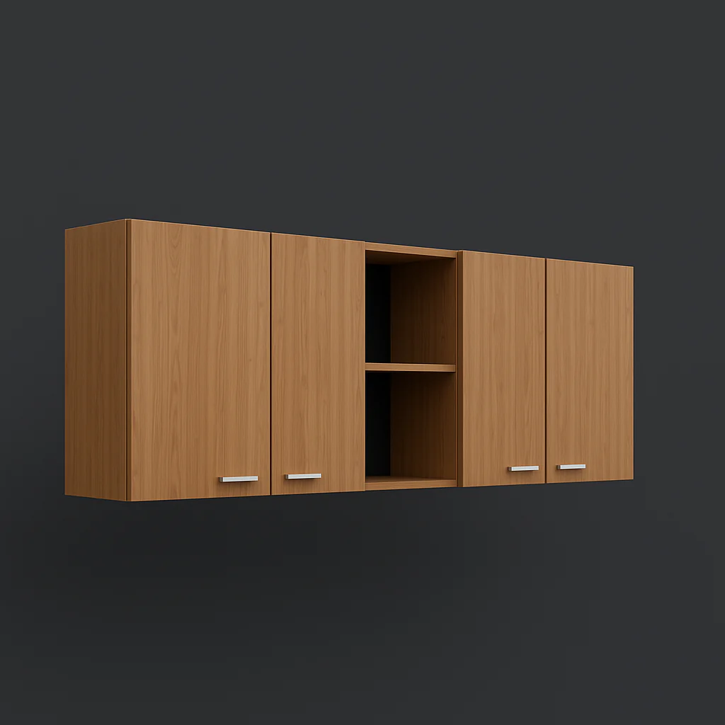 Unbranded Natural Oak 4-Door Wall Kitchen Cabinet, Ready to Assemble