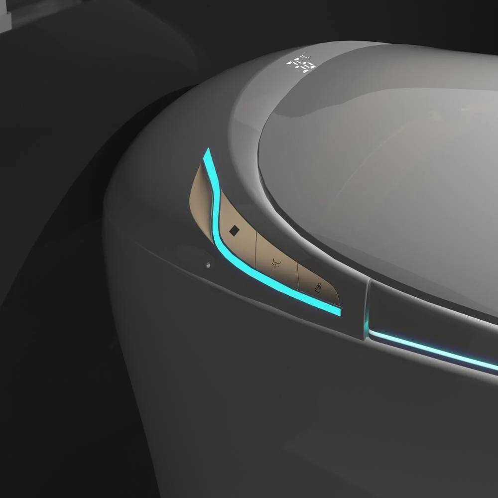 Unbranded Oblong Smart Toilet Bidet in Gray with Advanced Features - Image 2