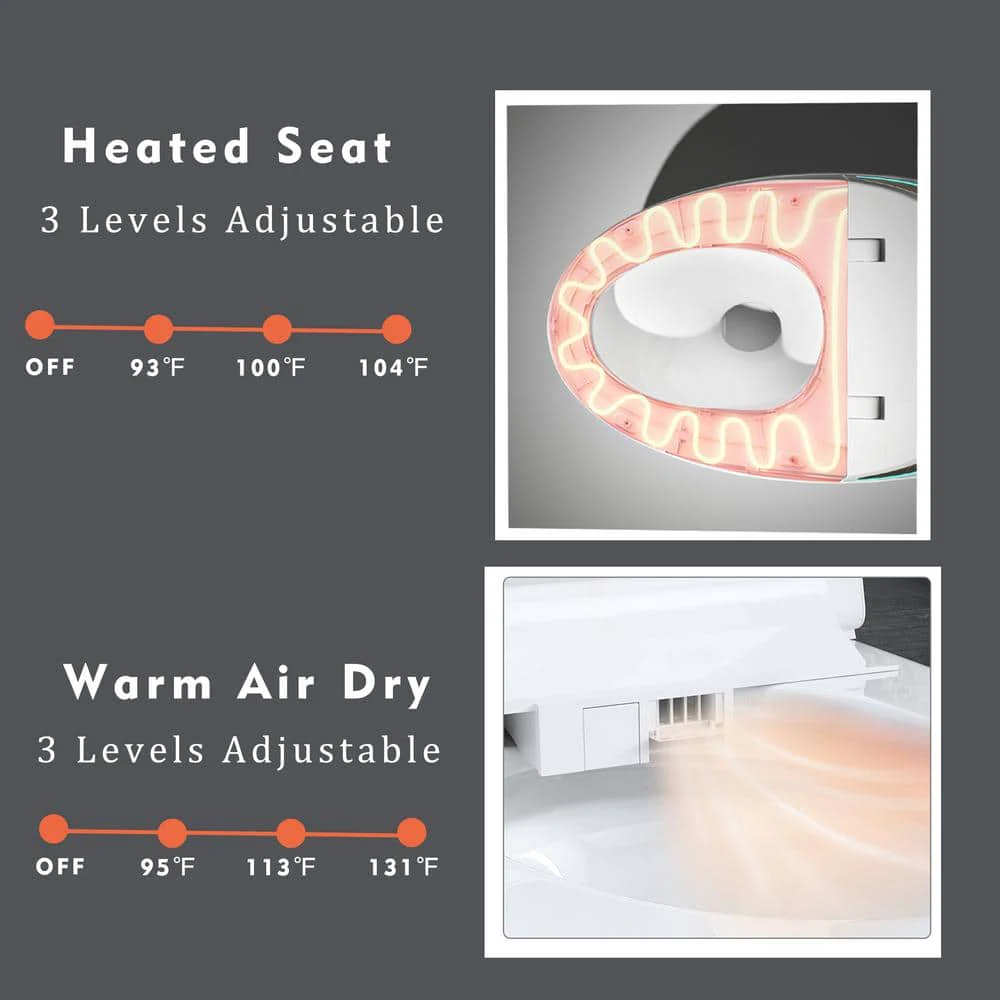 Unbranded Oblong Smart Toilet Bidet in Gray with Advanced Features - Image 9