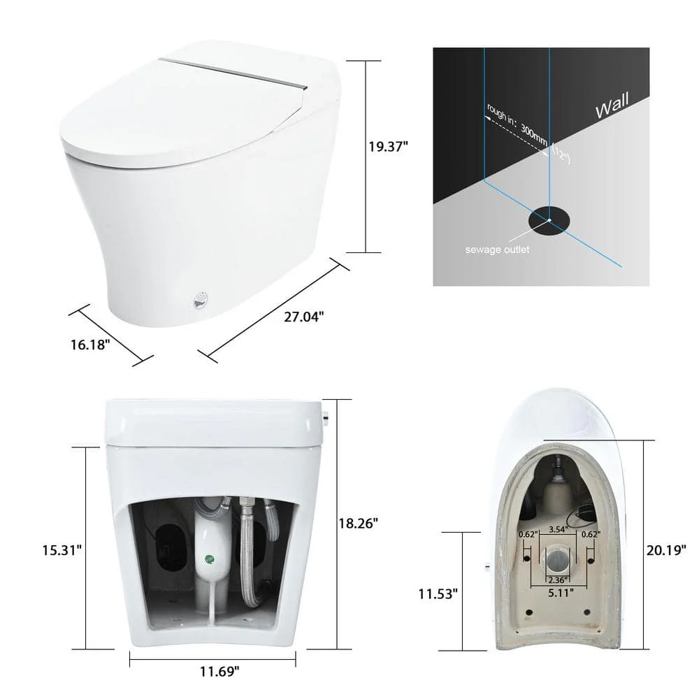 Unbranded Smart Round Toilet with Heated Seat & LED Light - Image 5